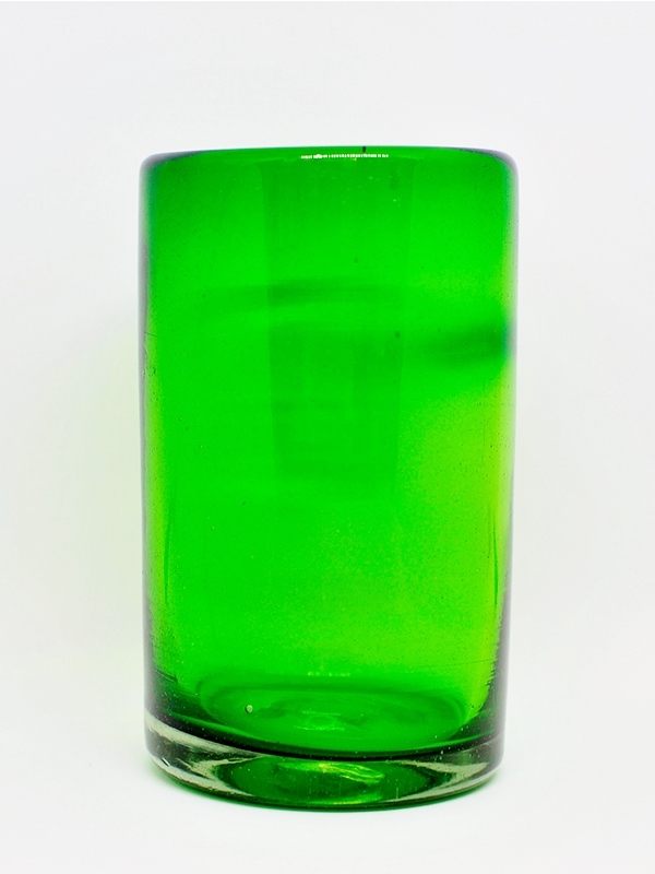 Sale Items / Solid Emerald green drinking glasses (set of 6) / These handcrafted glasses deliver a classic touch to your favorite drink.
